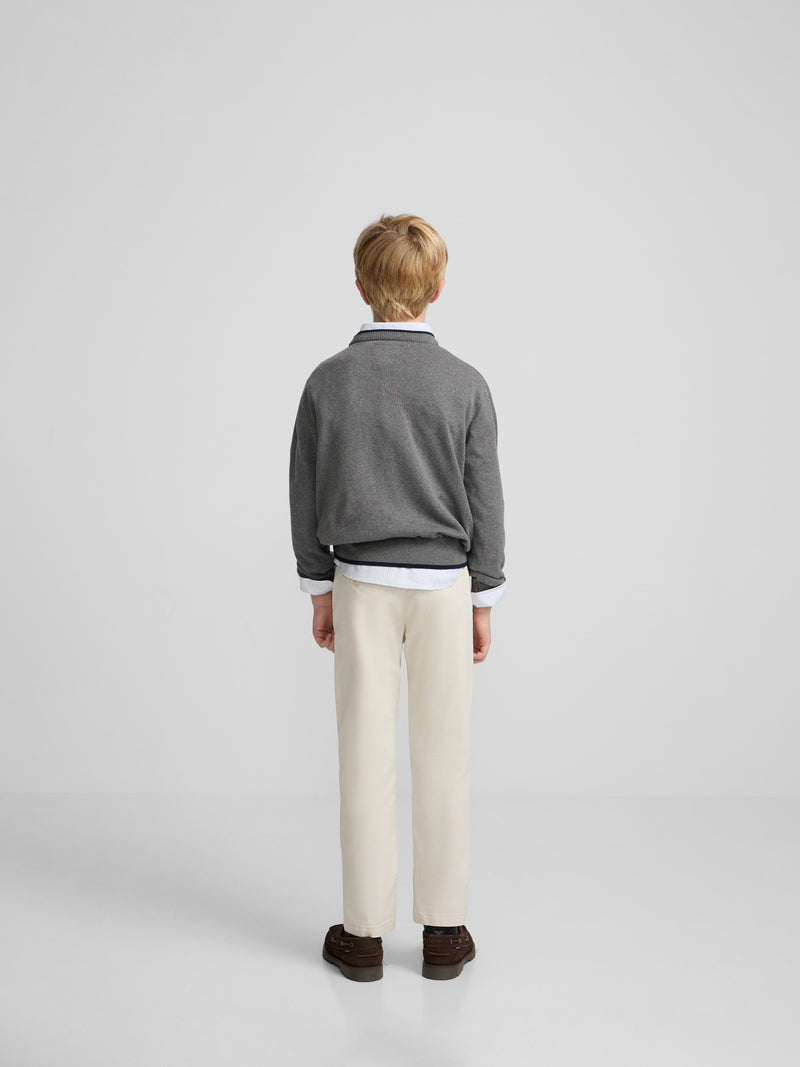 Kids' grey dog sweater