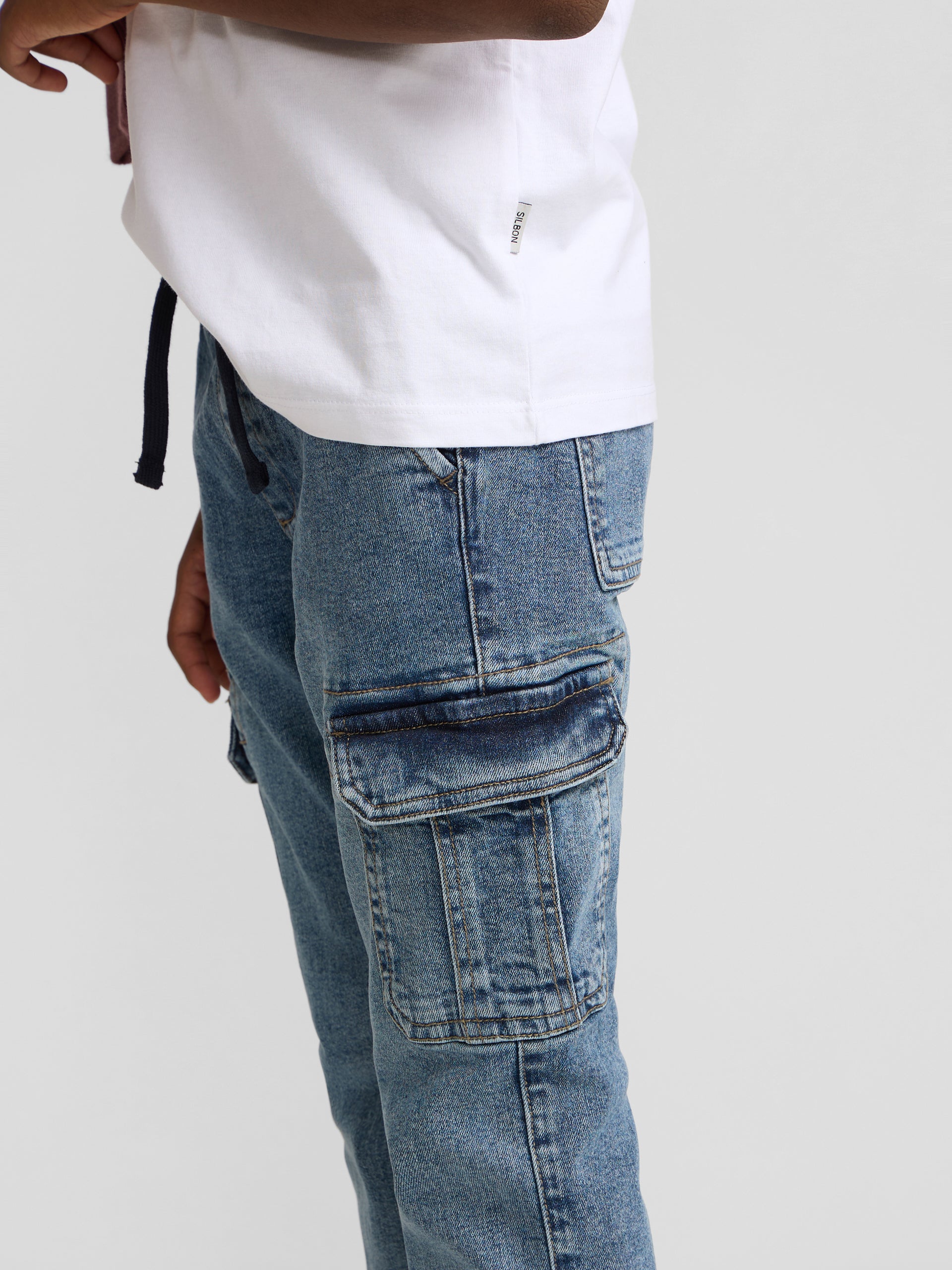 Kids' sport jogger denim blue pants