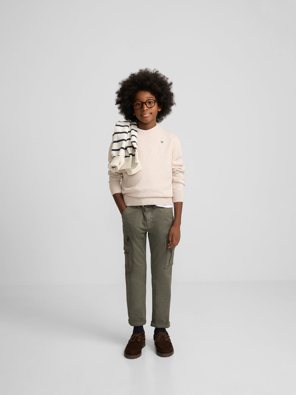 Green kids' cargo sport pants 