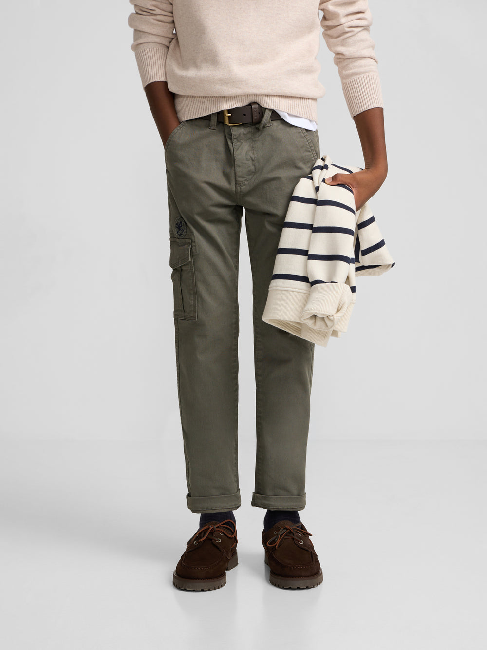 Green kids' cargo sport pants 