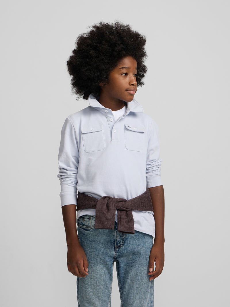Polo kids bolsillos azul