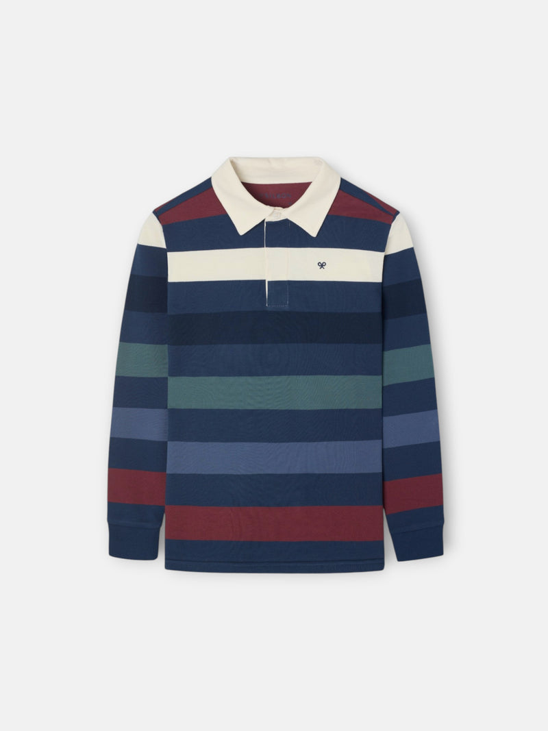 Polo kids rayas colores marino