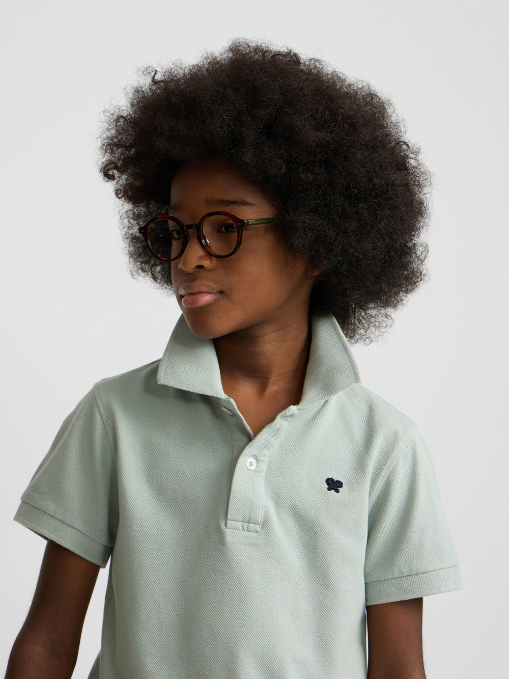 Light green kids' racket polo