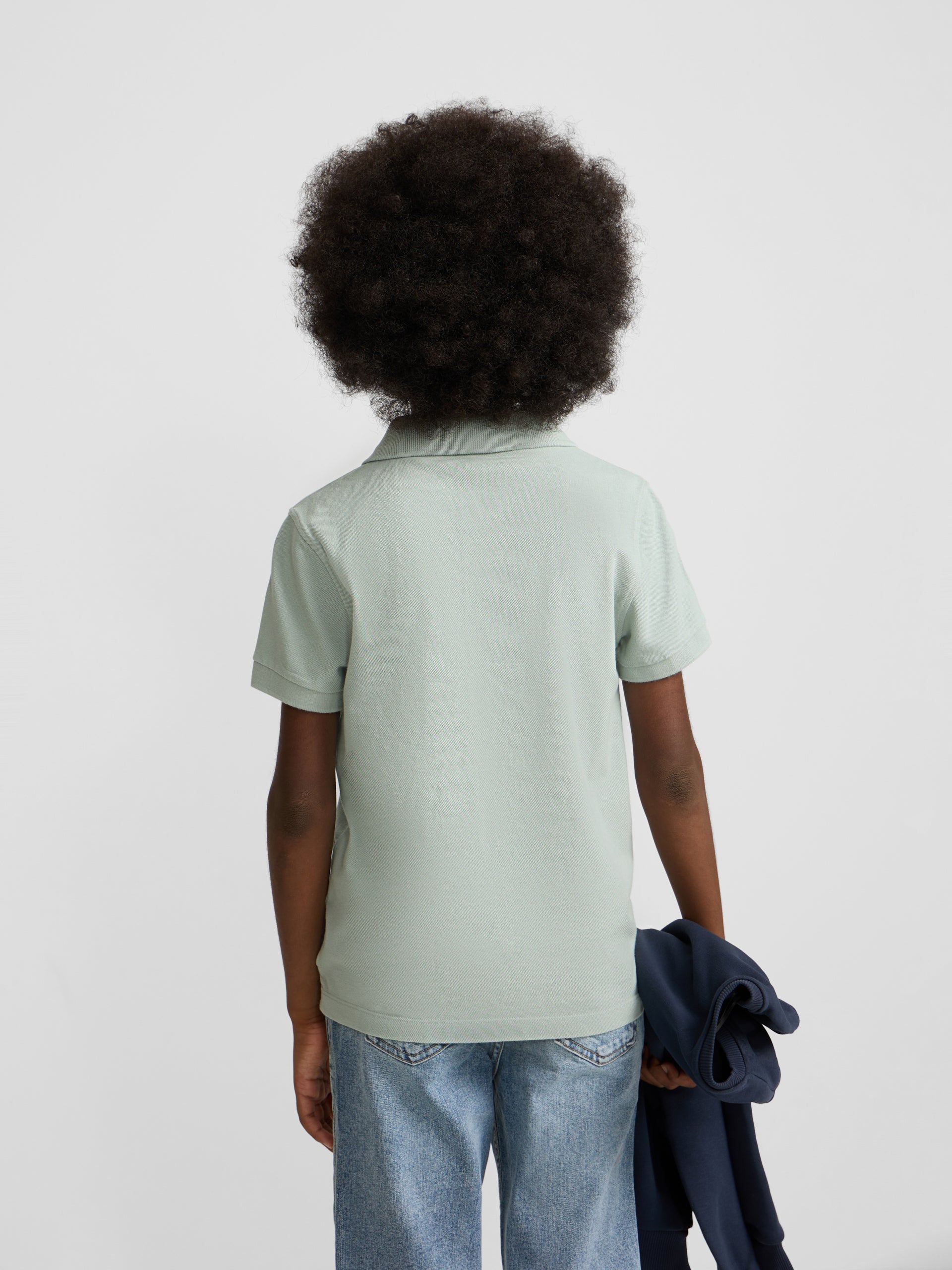 Light green kids' racket polo