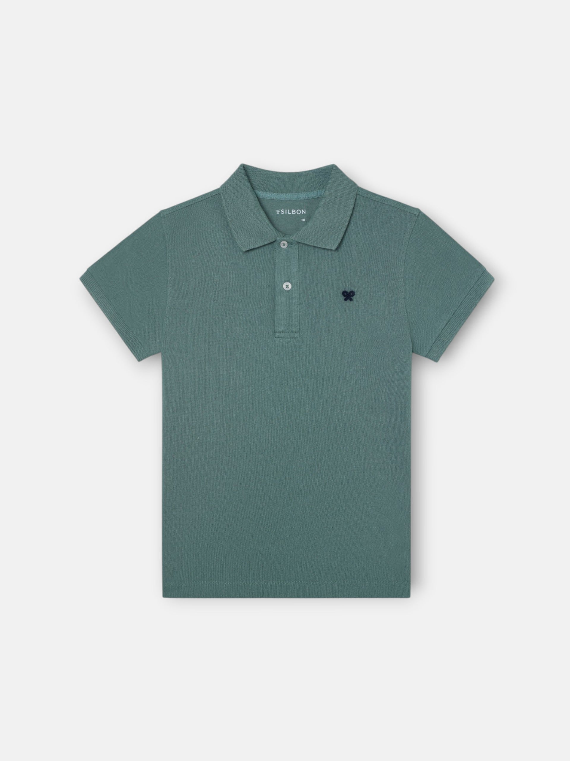Dark green kids' racket polo