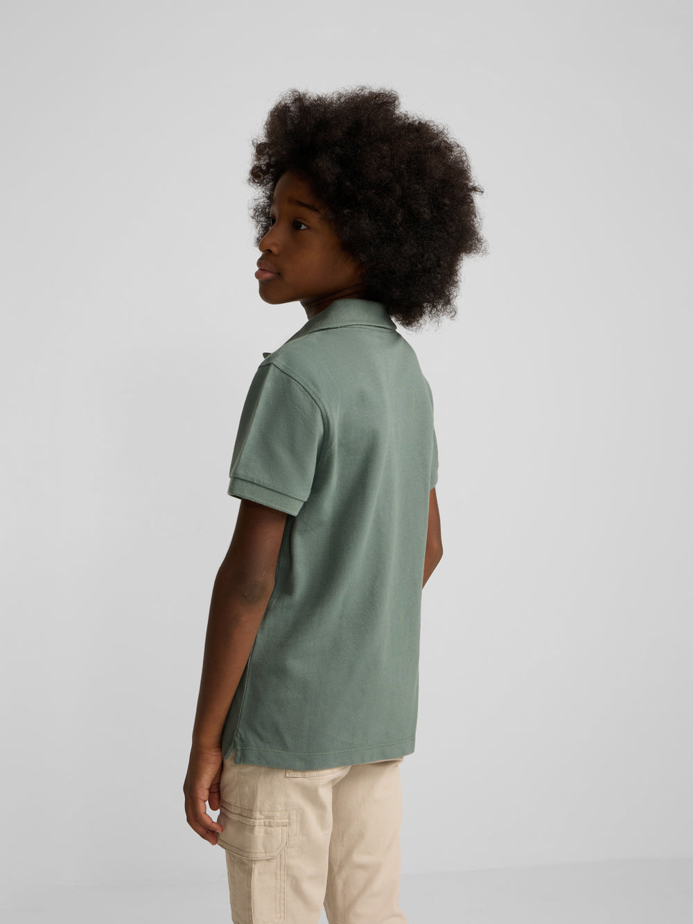 Dark green kids' racket polo