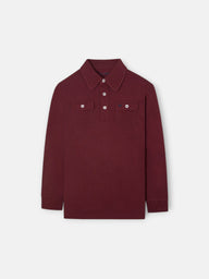 Polo kids bolsillos burdeos