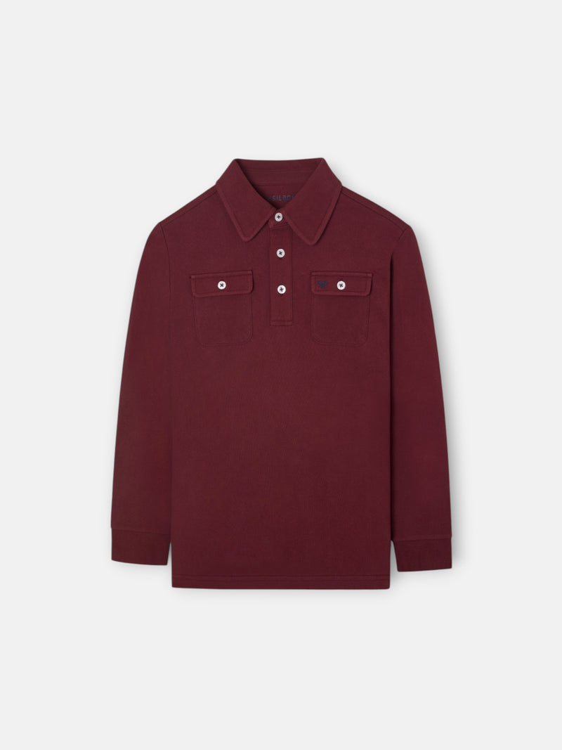Polo kids bolsillos burdeos