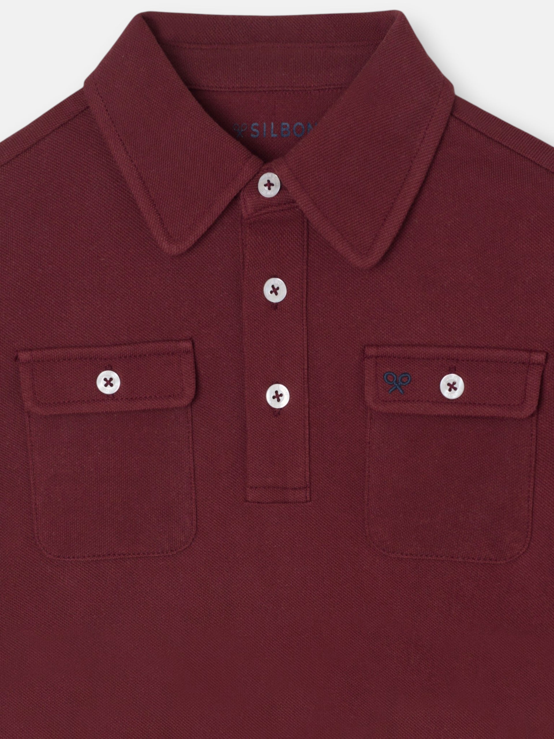 Polo kids bolsillos burdeos