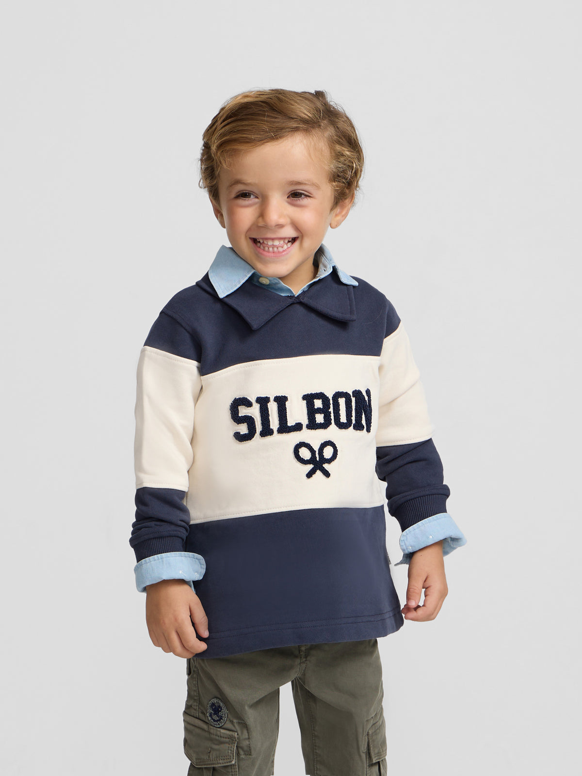 Sweatshirt kids gola polo bloco azul-marinho