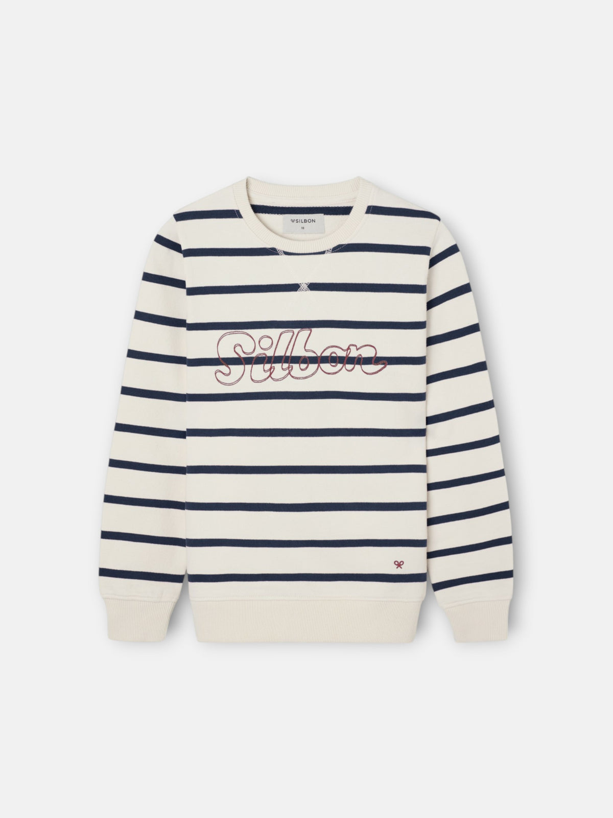 Sweatshirt kids risca fina stitching azul-marinho