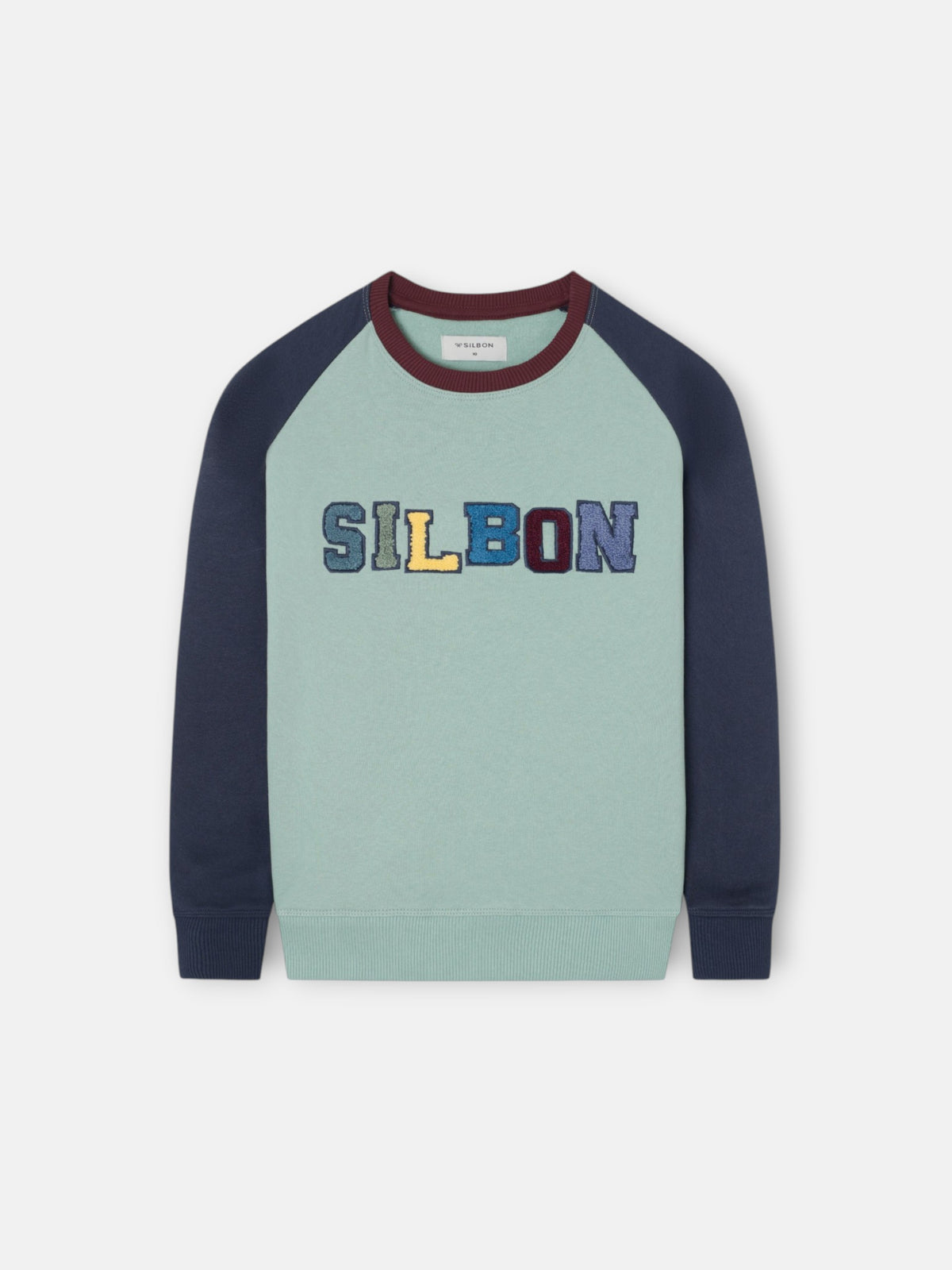 Sweatshirt kids raglan varsity azul-marinho