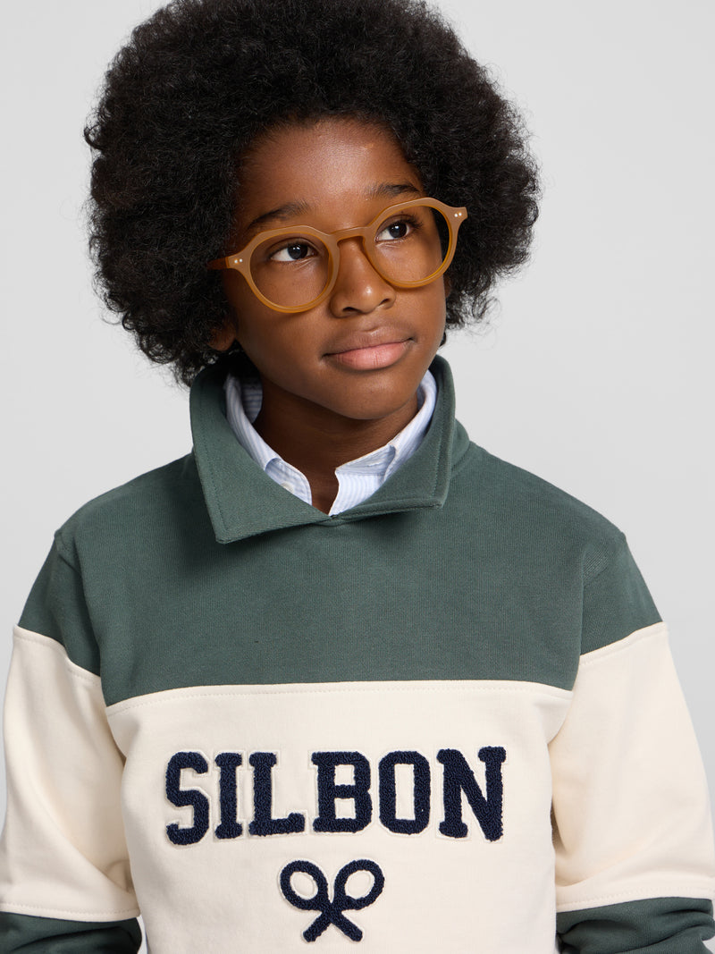 Sweatshirt kids gola polo bloco verde escuro