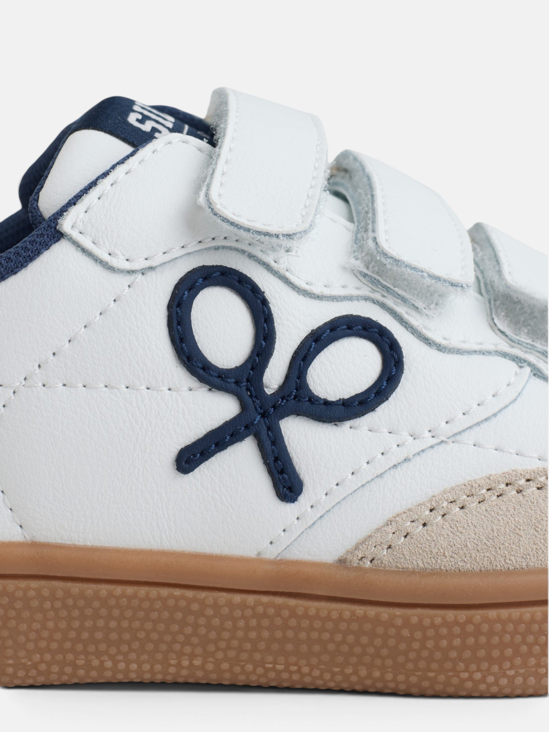 Sapatilhas infantis com velcro azul-marinho