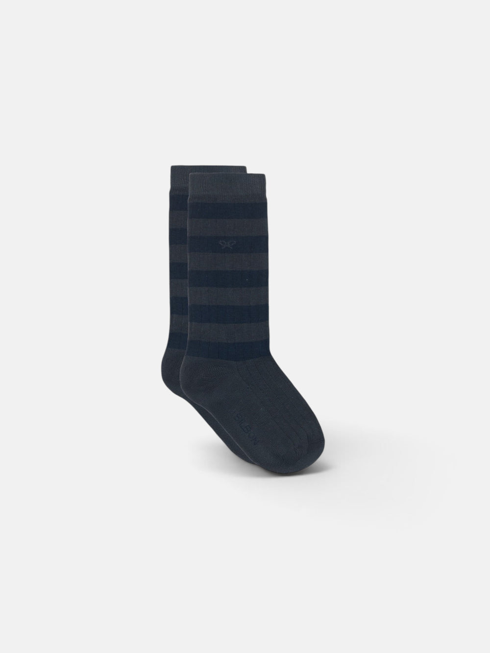 Kids socks with navy gray stripes