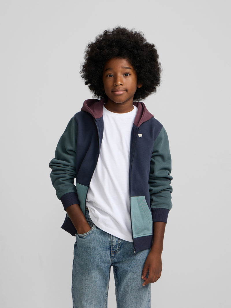 Sweatshirt desportiva multicolor azul-marinho para crianças