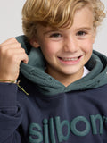 Sweatshirt desportiva com capuz verde para crianças