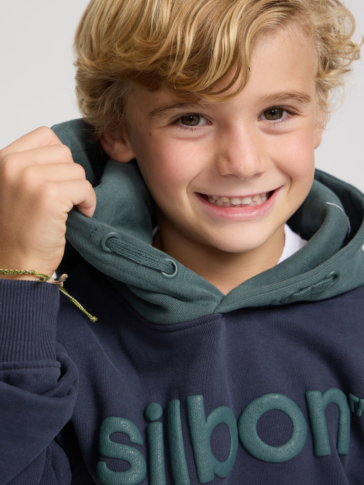 Sudadera kids deportiva capucha verde