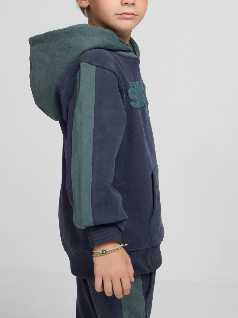 Sweat à capuche de sport vert pour enfants