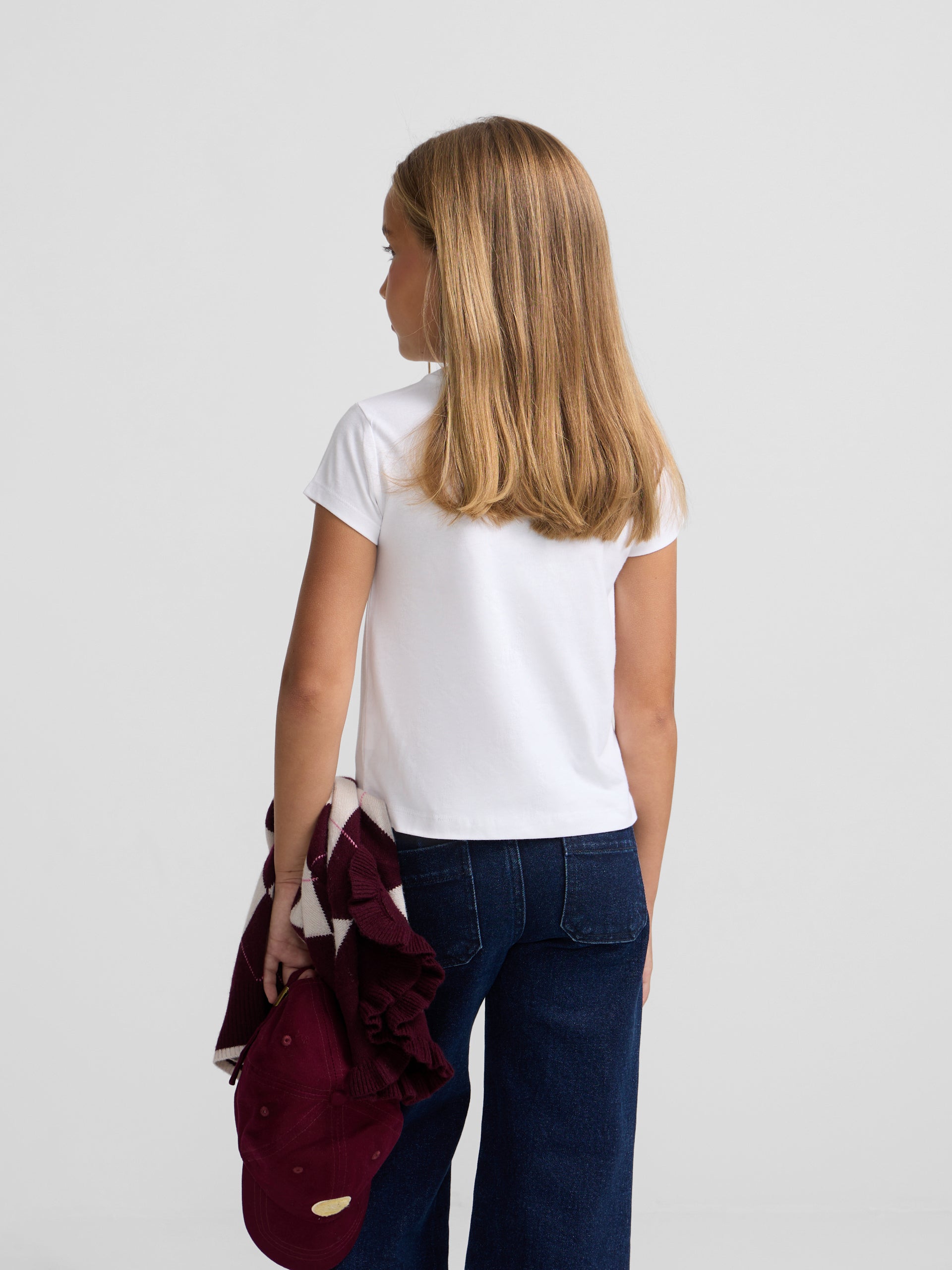 Camiseta girl silbon clasica blanco