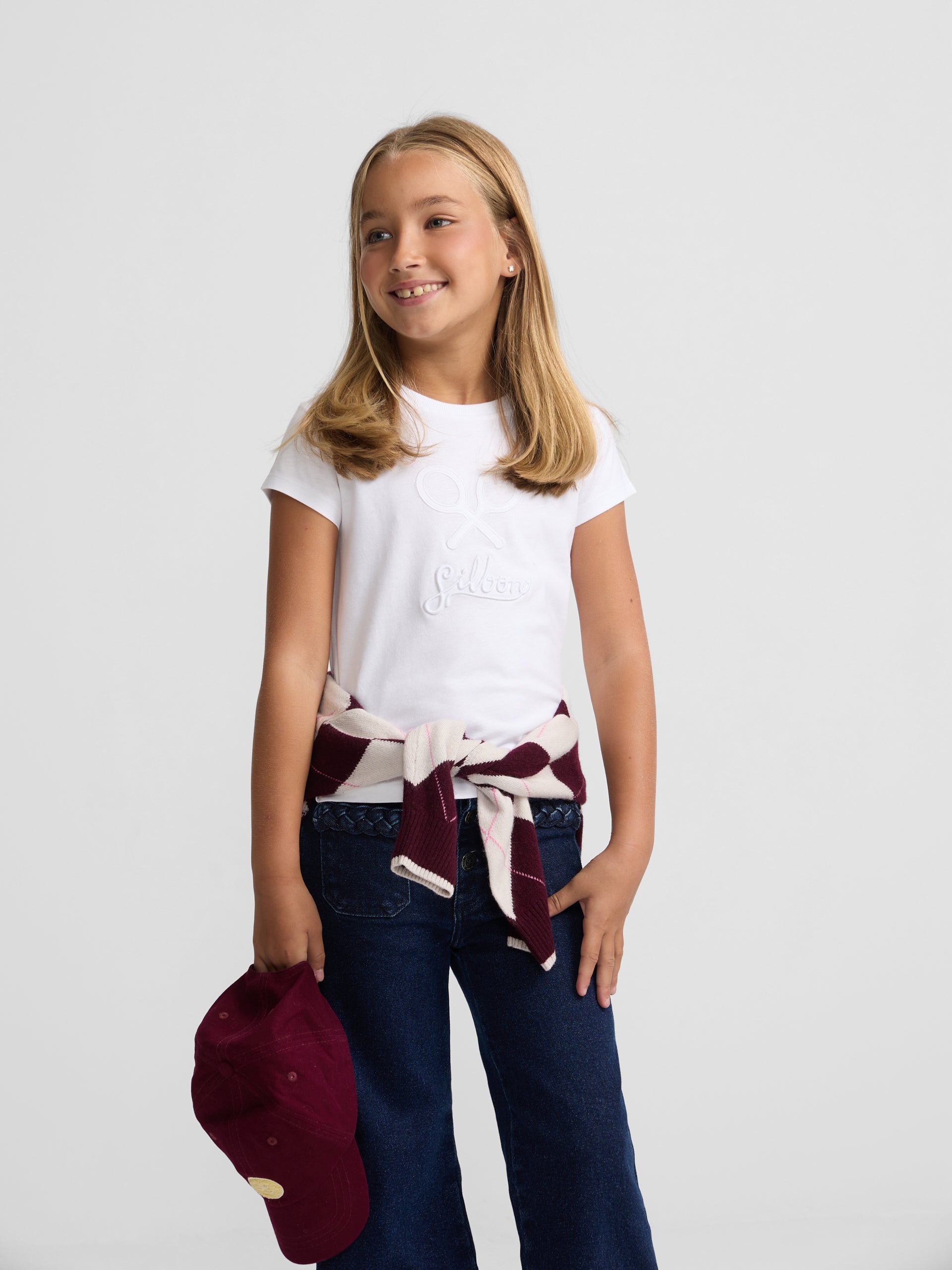 Camiseta girl silbon clasica blanco