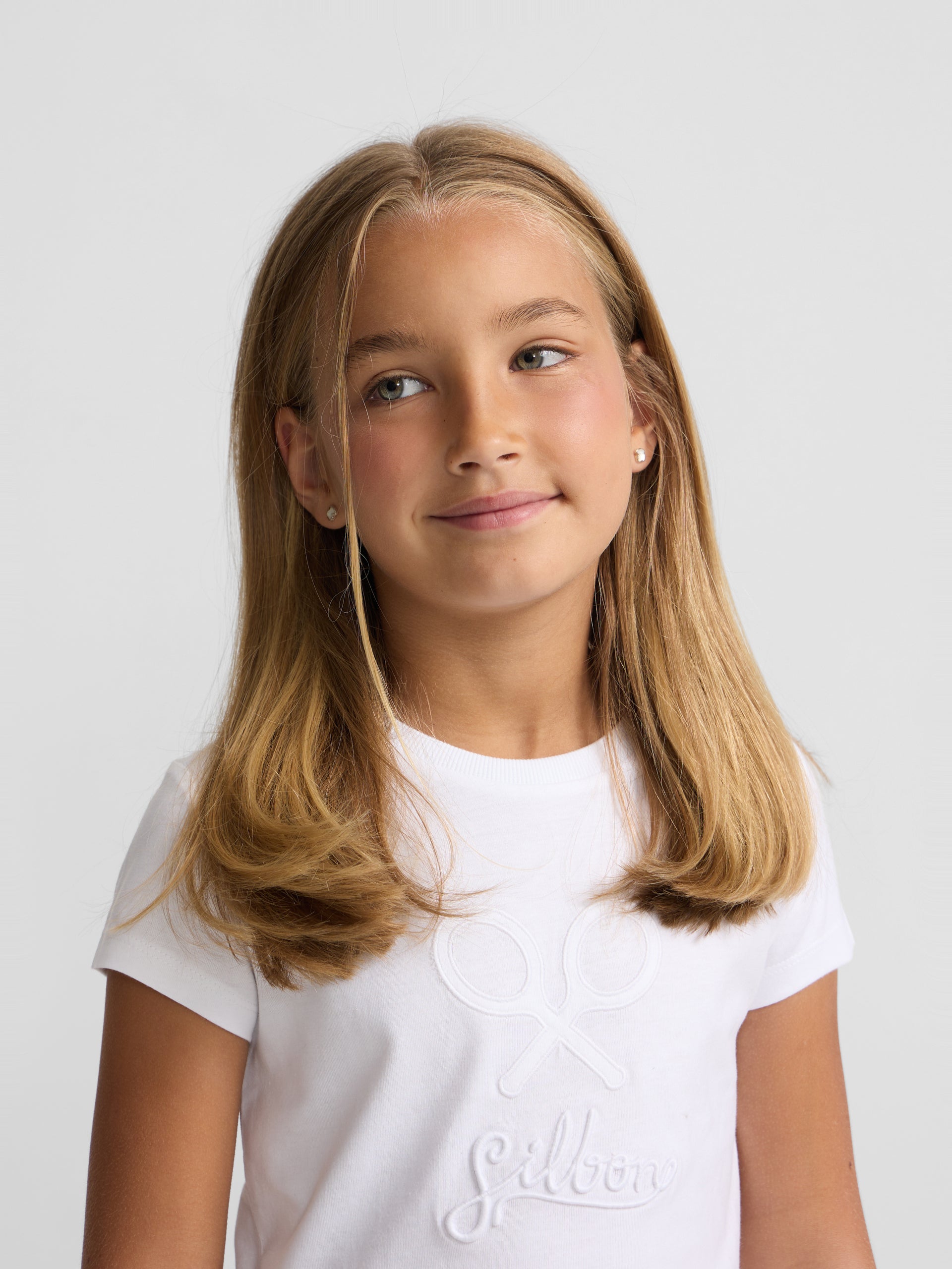 Camiseta girl silbon clasica blanco