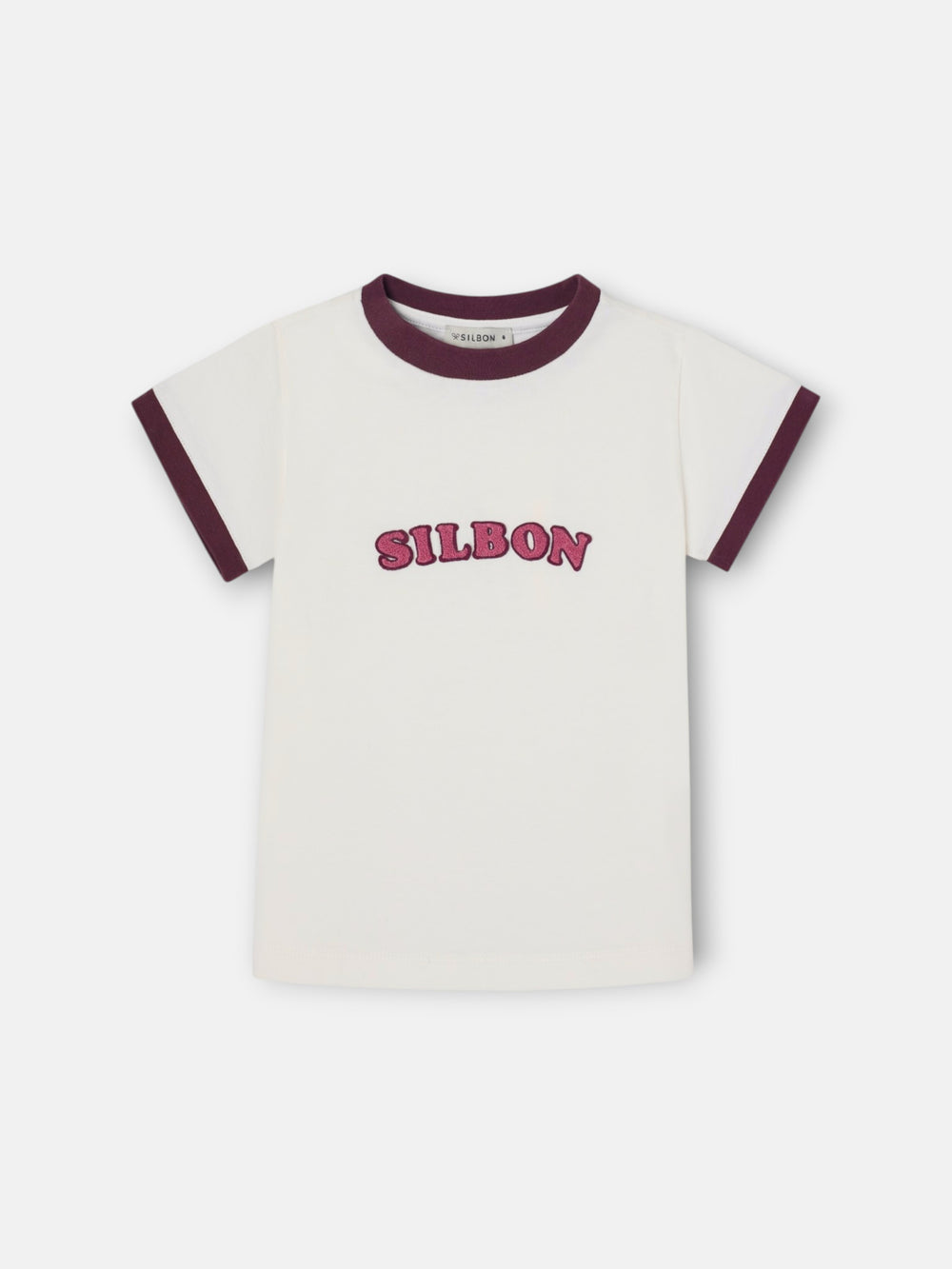 Camiseta girl silbon varsity crudo