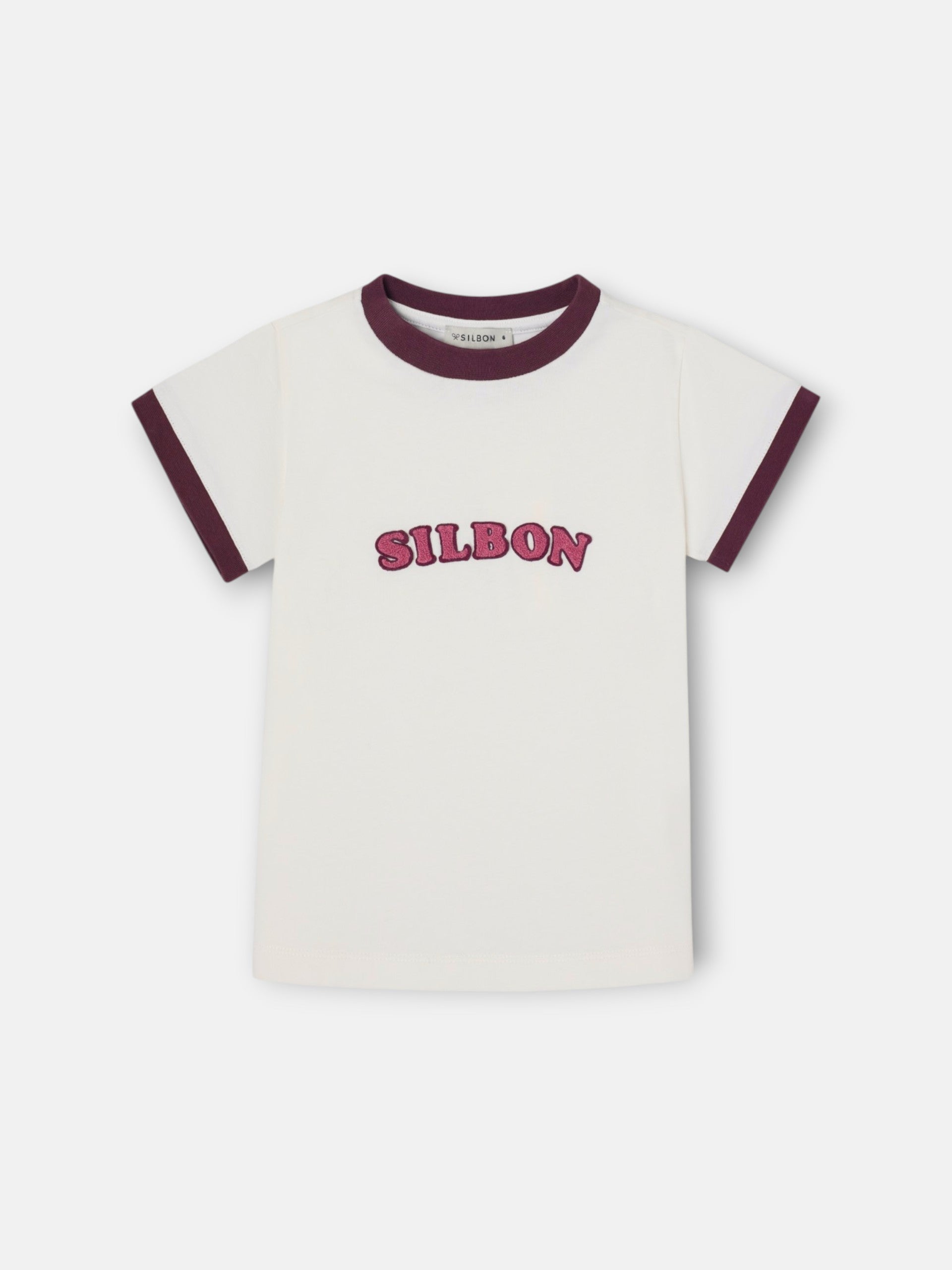 T-shirt fille Silbon varsity écru