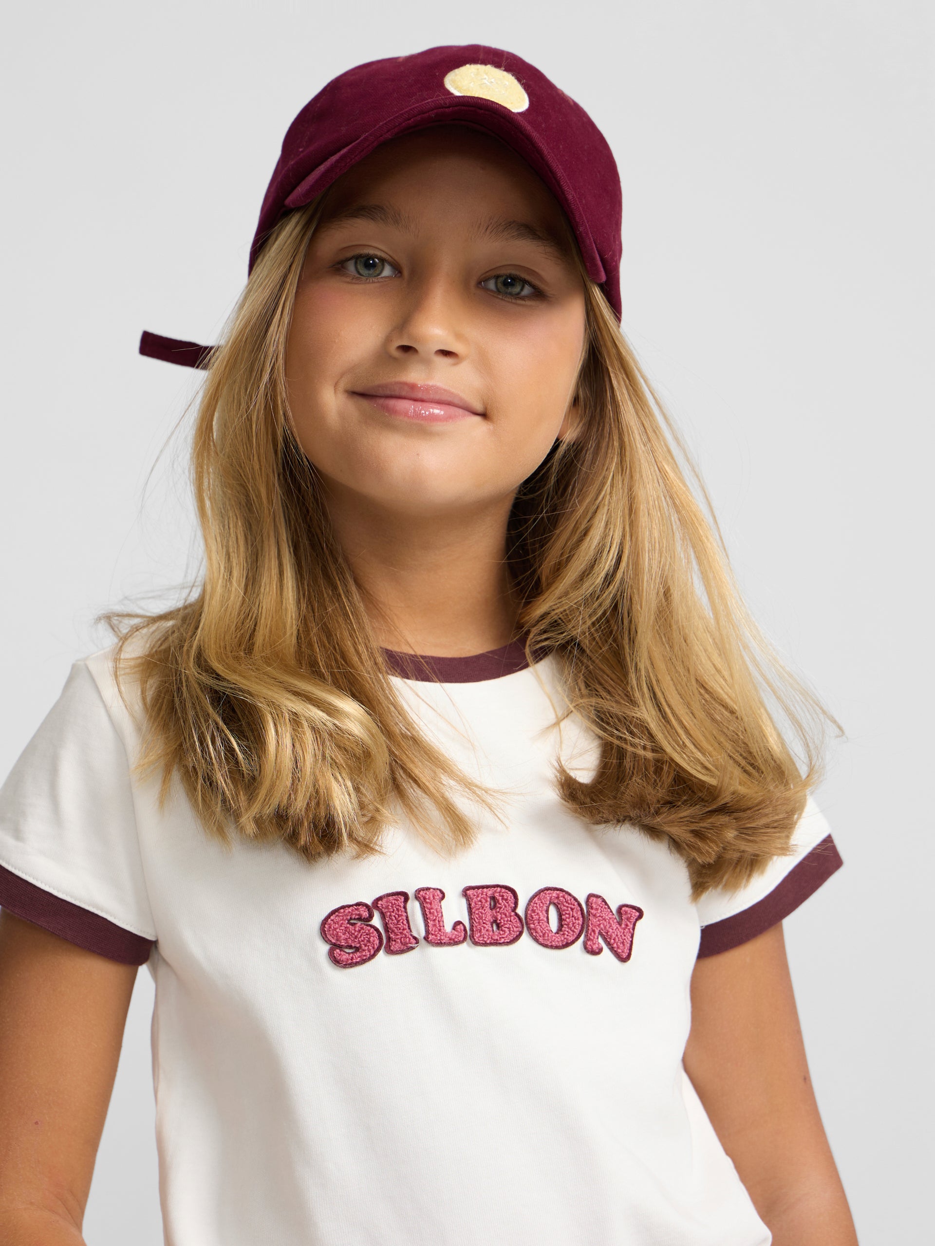 T-shirt fille Silbon varsity écru