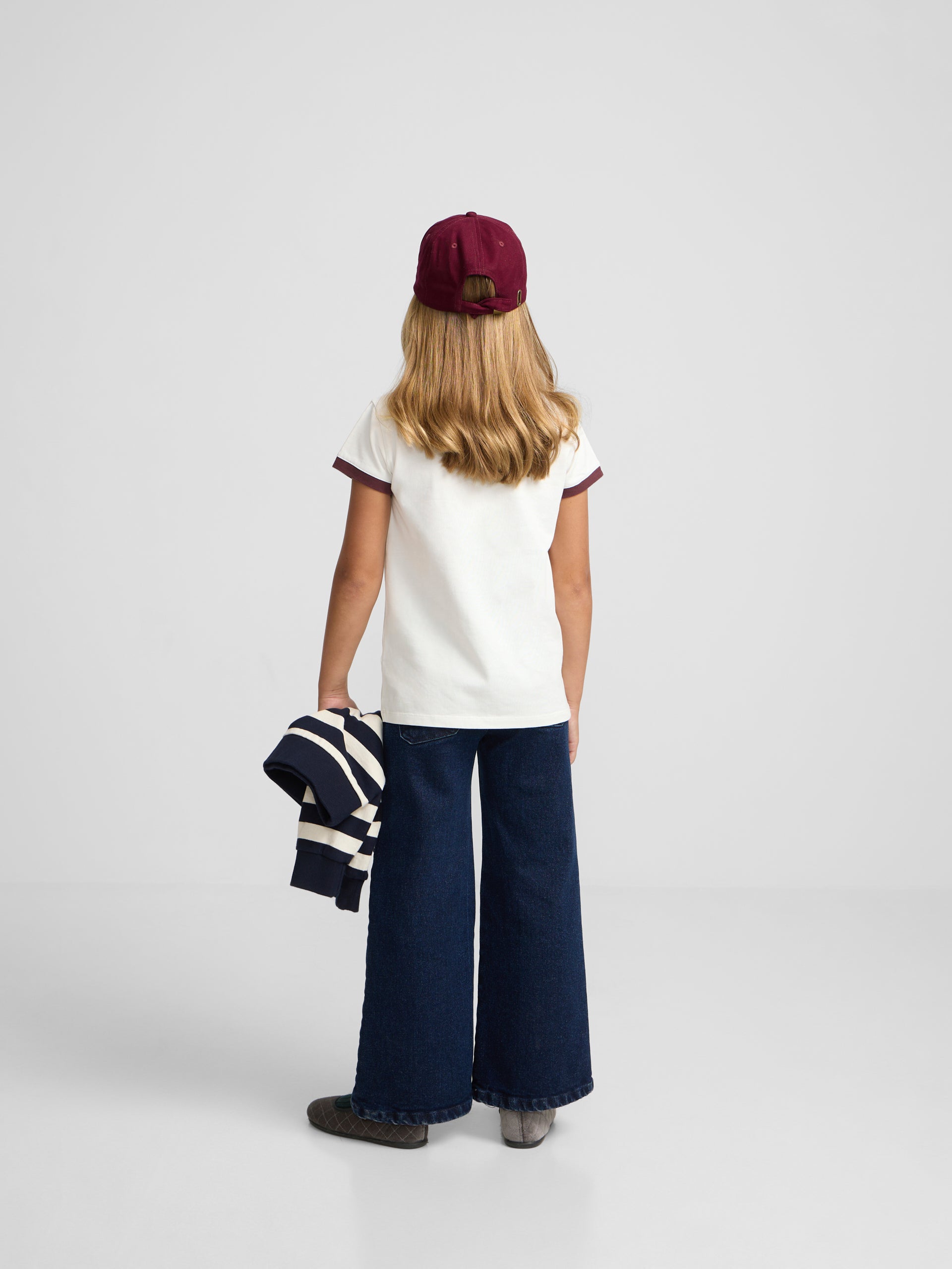 T-shirt fille Silbon varsity écru