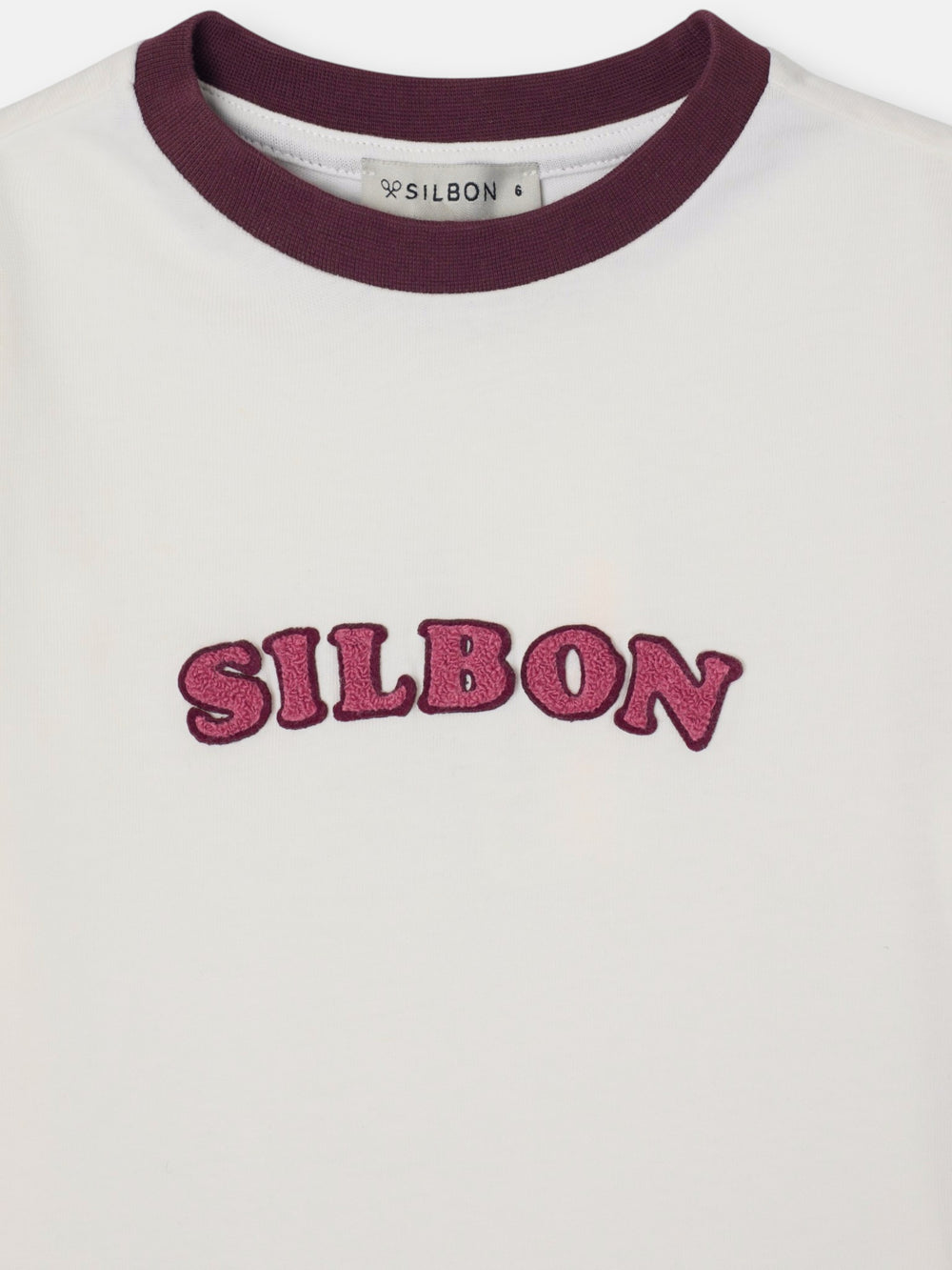 Camiseta girl silbon varsity crudo