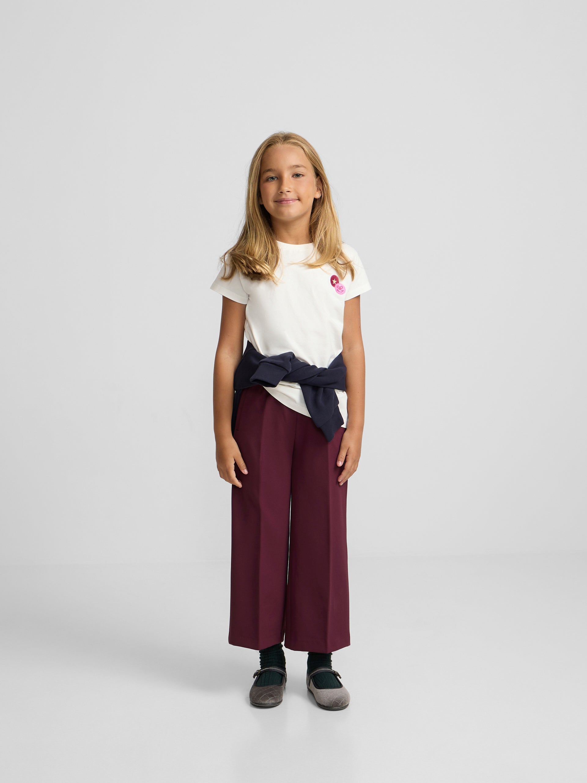 T-shirt fille patch raquettes blanche
