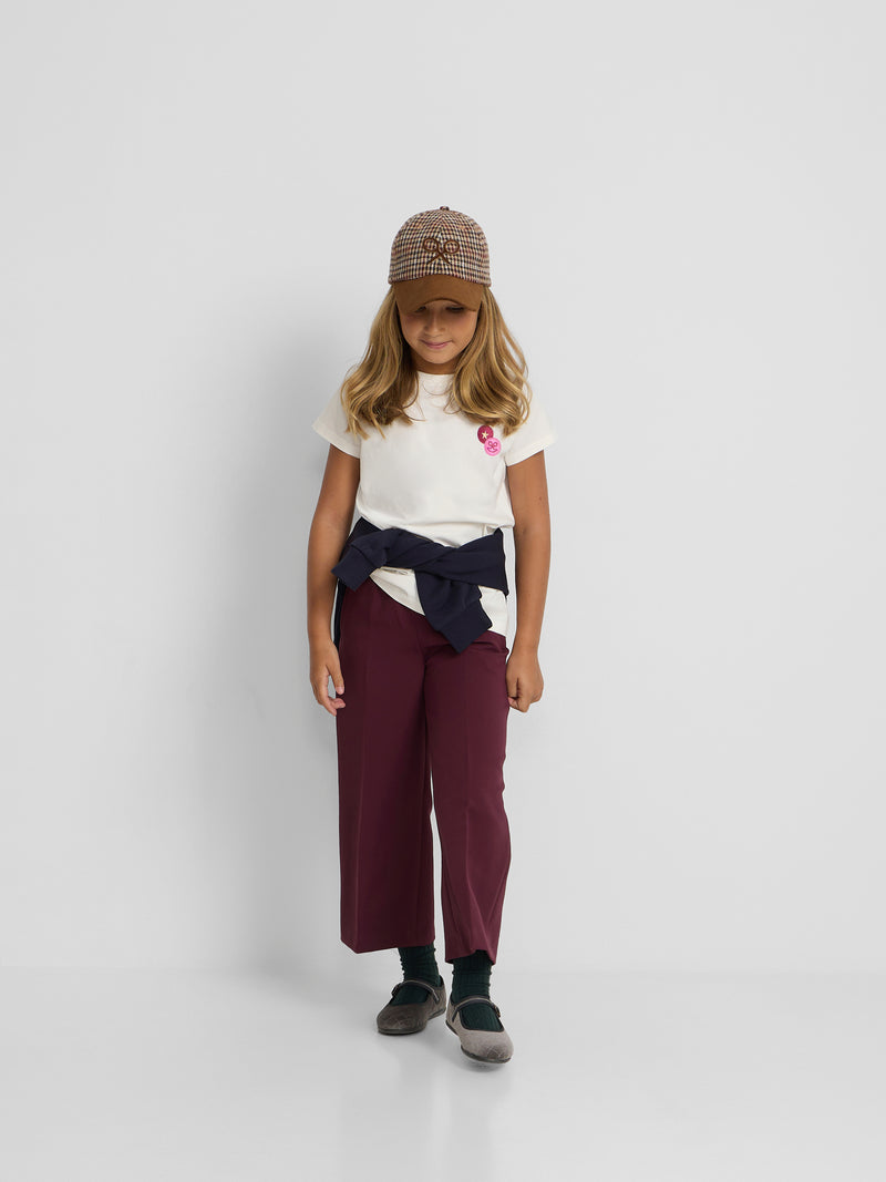 T-shirt fille patch raquettes blanche