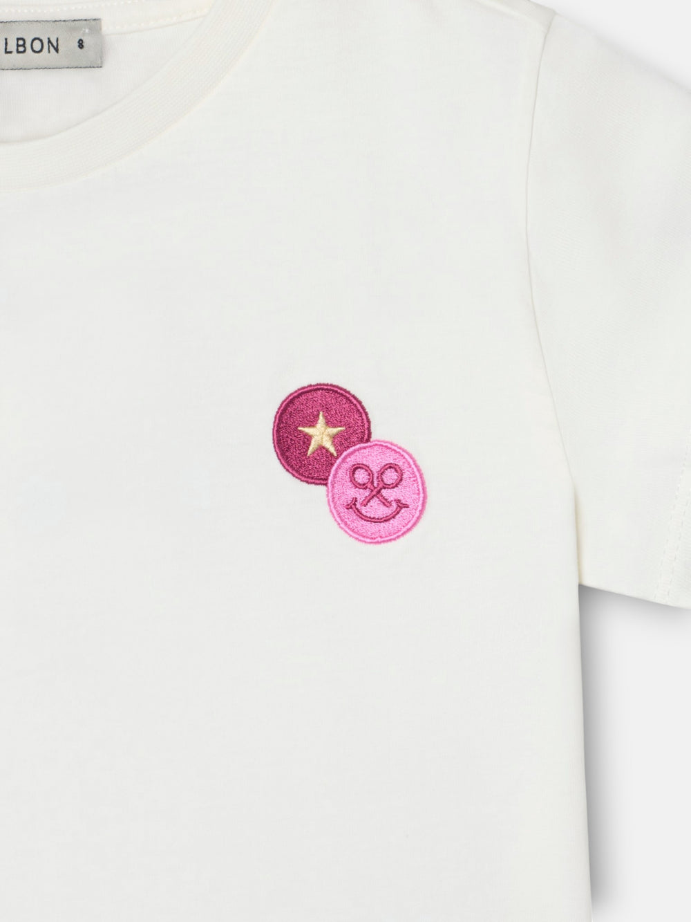 Camiseta girl parche raquetas blanca