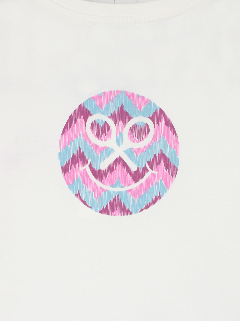 T-shirt fille patch raquettes blanche