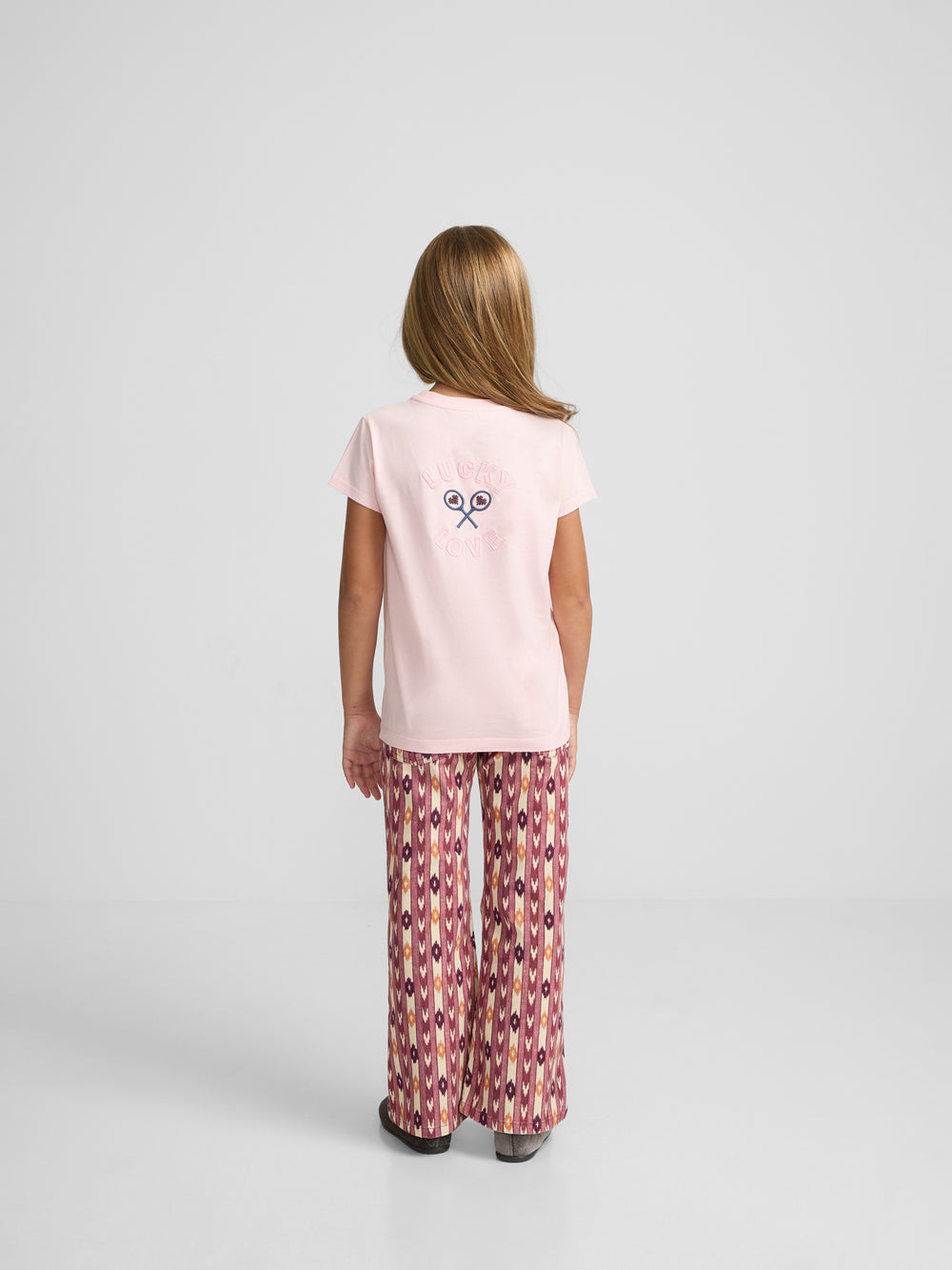 Camiseta girl lucky love rosa