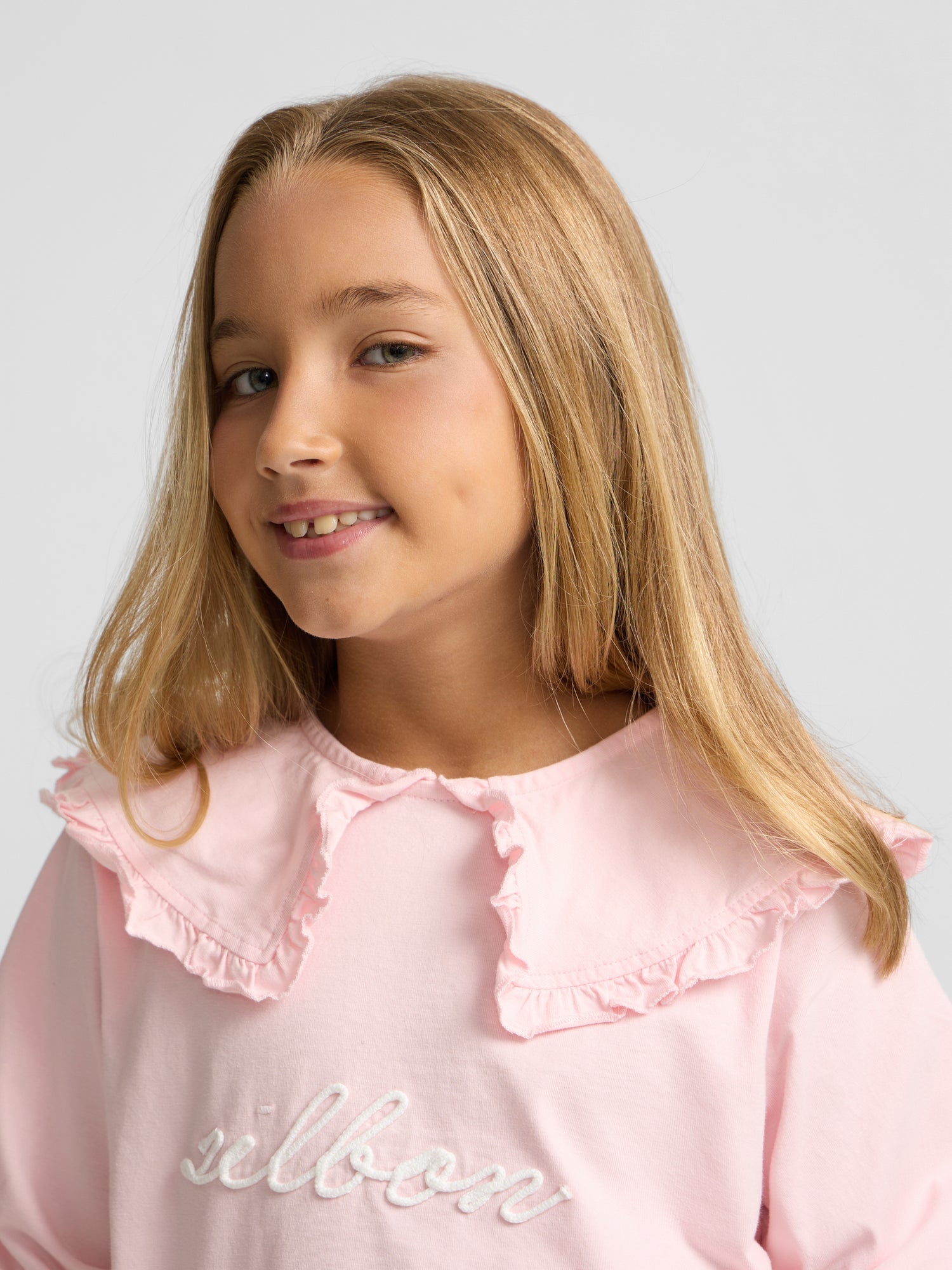 Camiseta girl cuello bobo rosa
