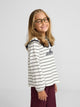 Camiseta girl cuello bobo rayas azul y blanco