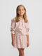 Blouse fille imprimé fleurs rose et blanc