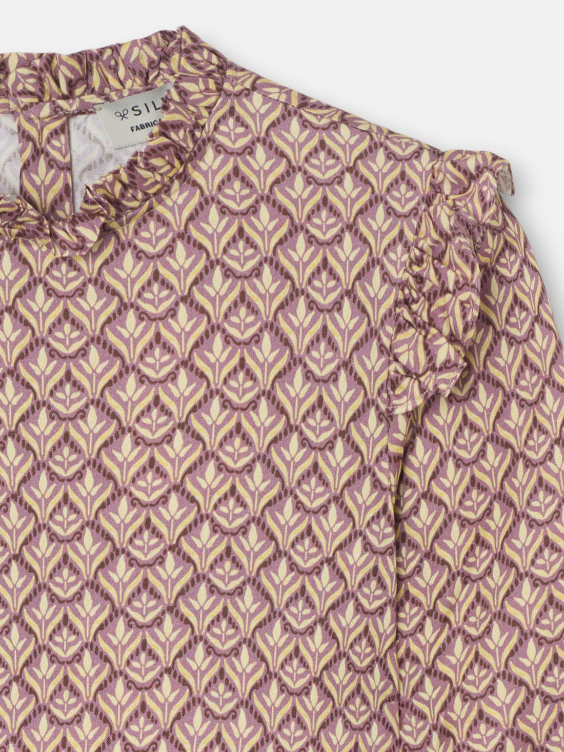Blouse fille imprimé fleurs violet
