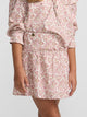 Jupe fille imprimé fleurs rose et blanc