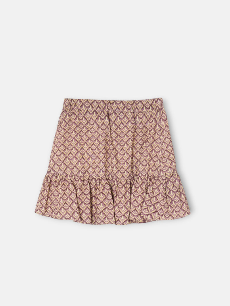 Jupe fille imprimé fleurs violet