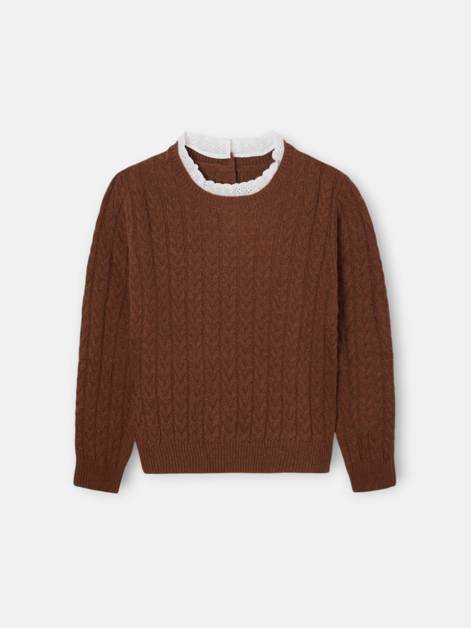 Jersey girl ochos cuello volante marron