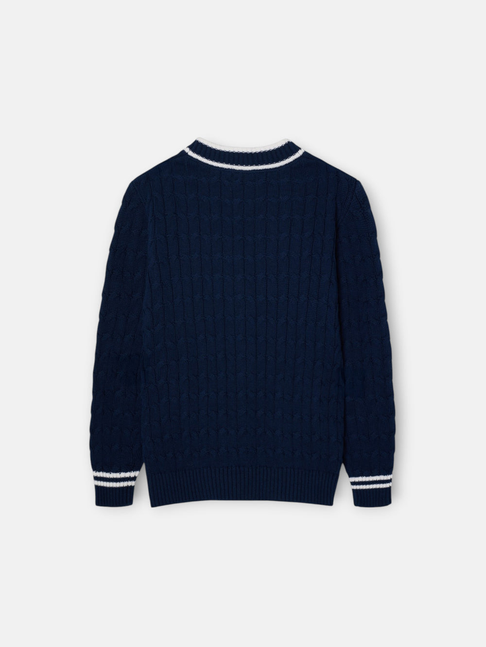 Cardigan menina college emblema azul-marinho