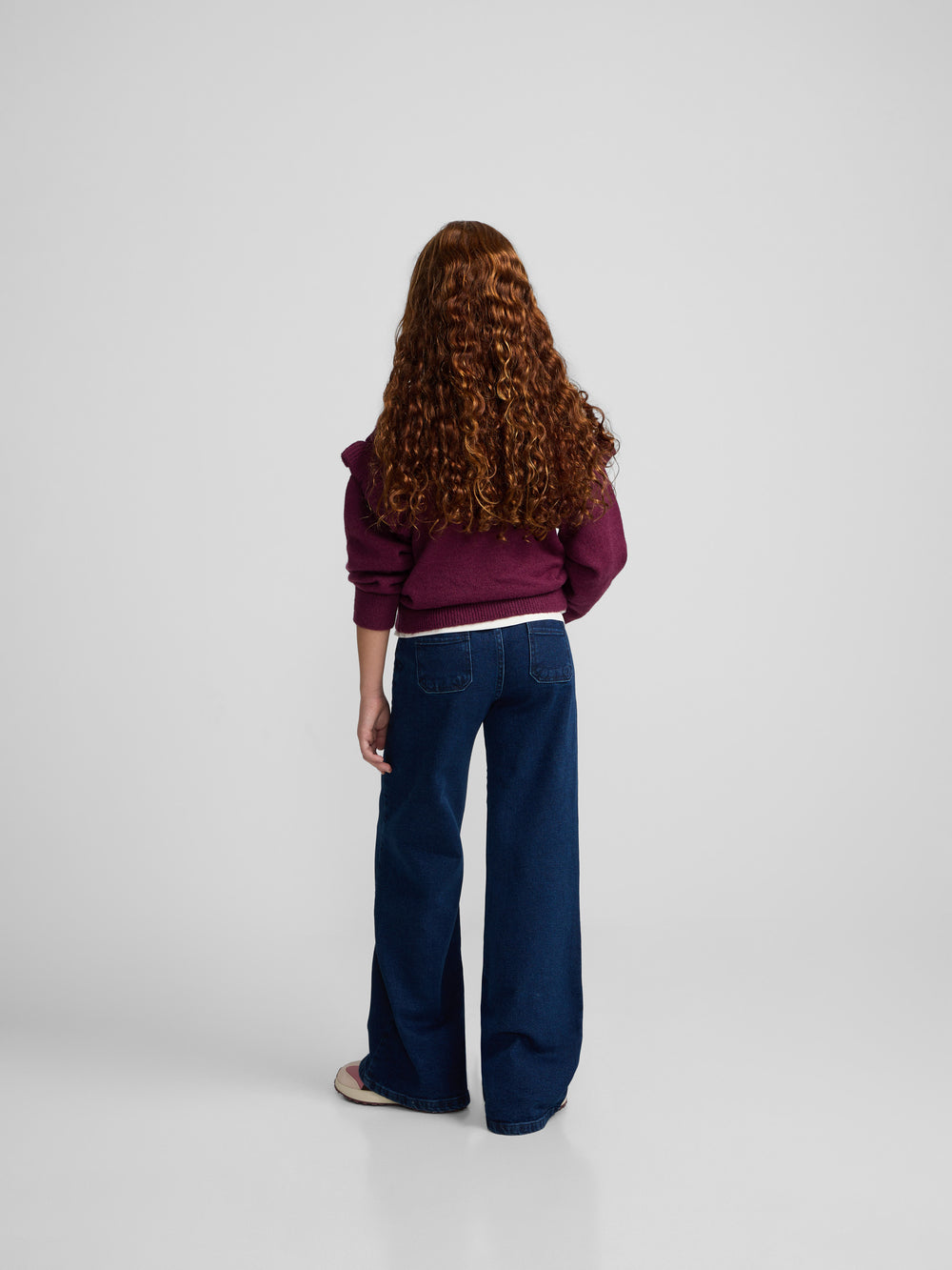 Pull fille à volants Silbon violet