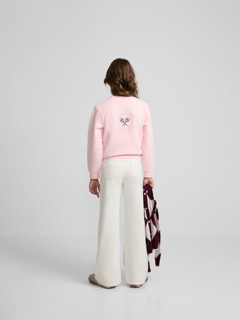 Pantalon fille poches tresse glace