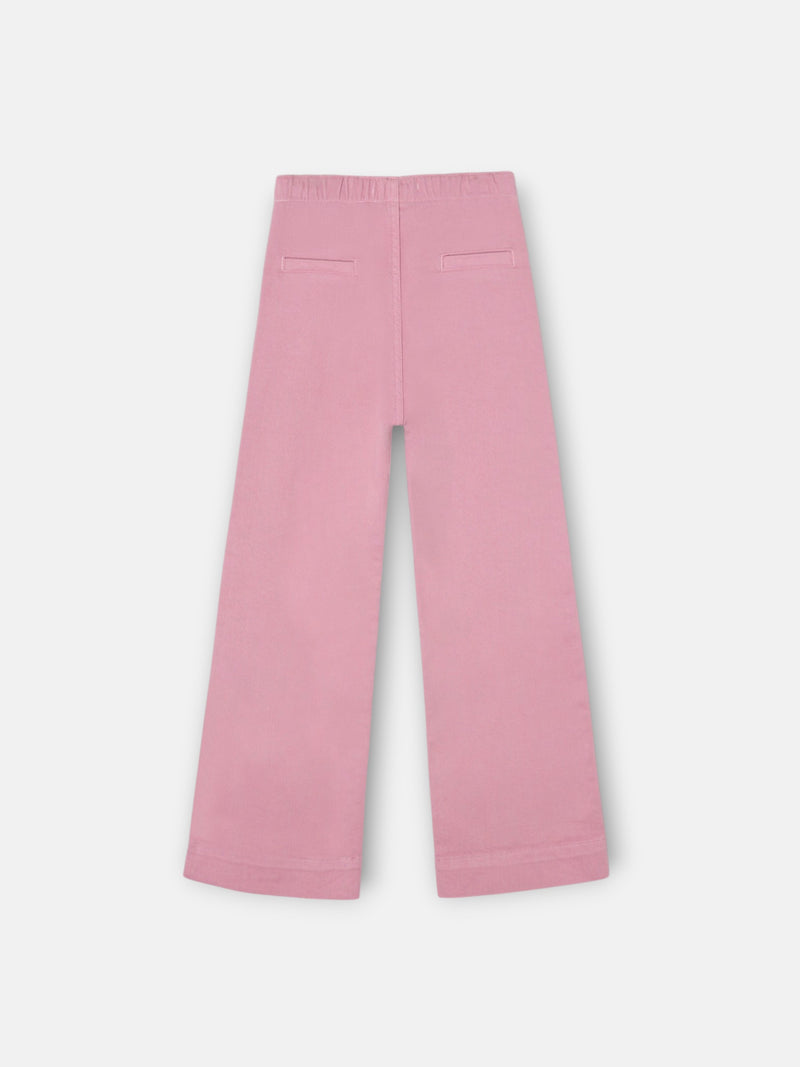 Pantalon fille marinier rose foncé