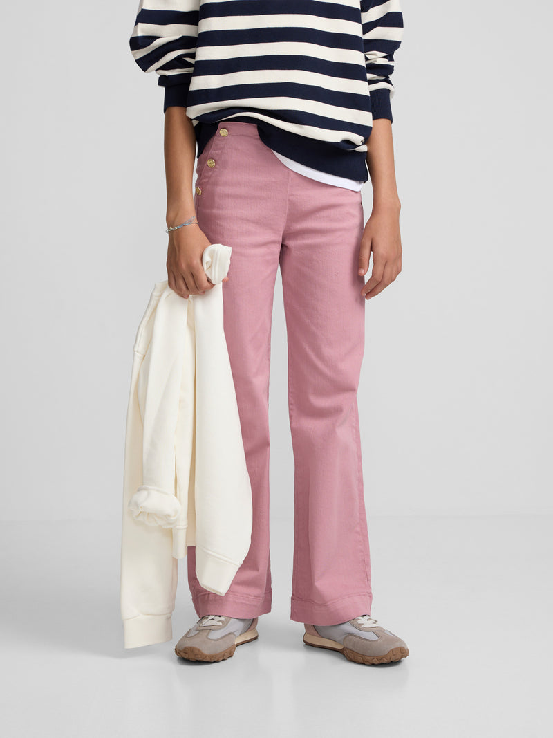 Pantalon fille marinier rose foncé