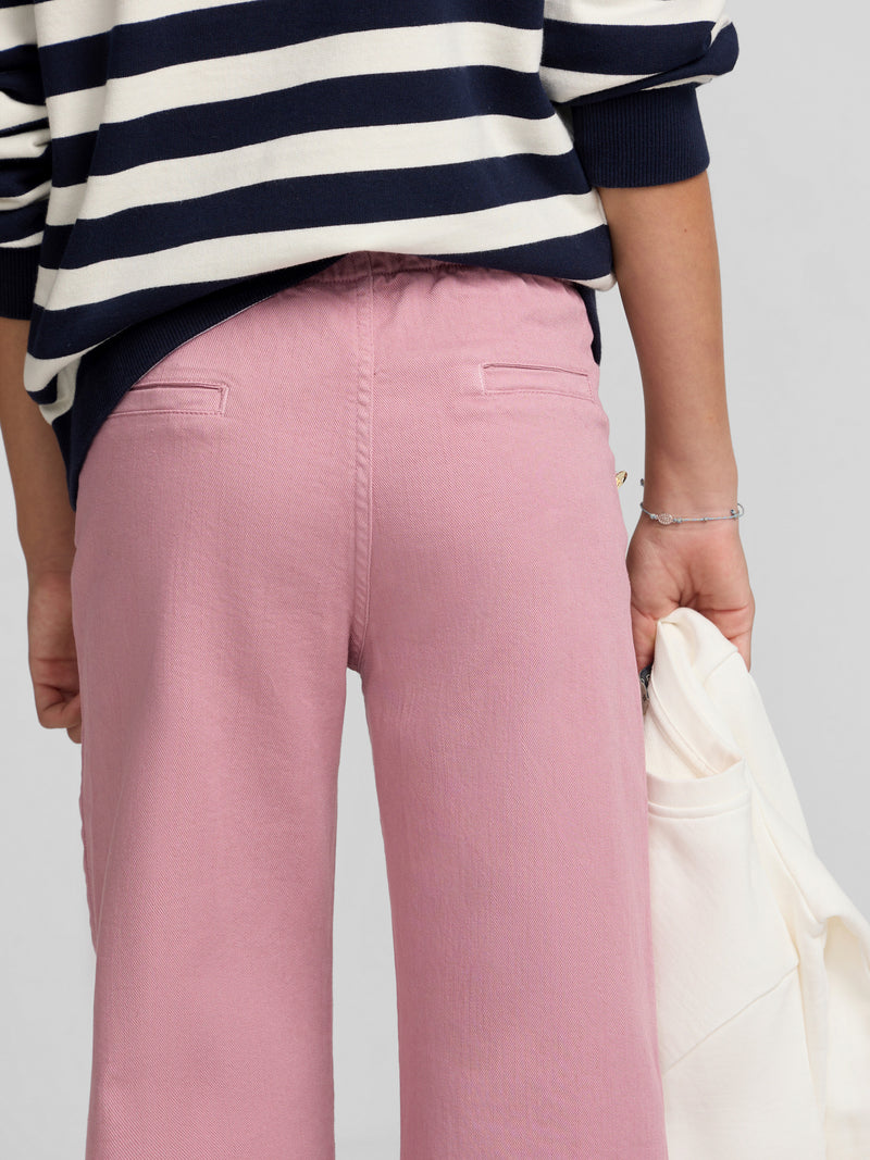 Pantalon fille marinier rose foncé