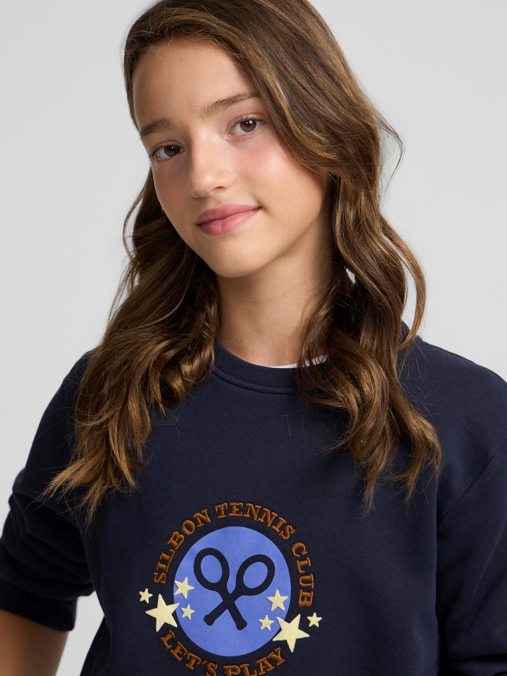 Navy blue girl tennis club sweatshirt